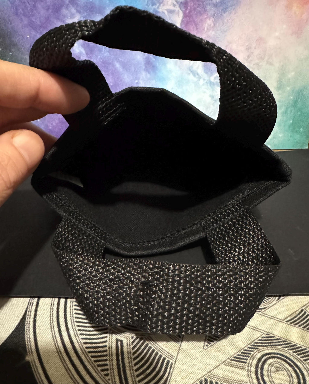 Mini Canvas Tote Bag with Sublimnation Decal - Black