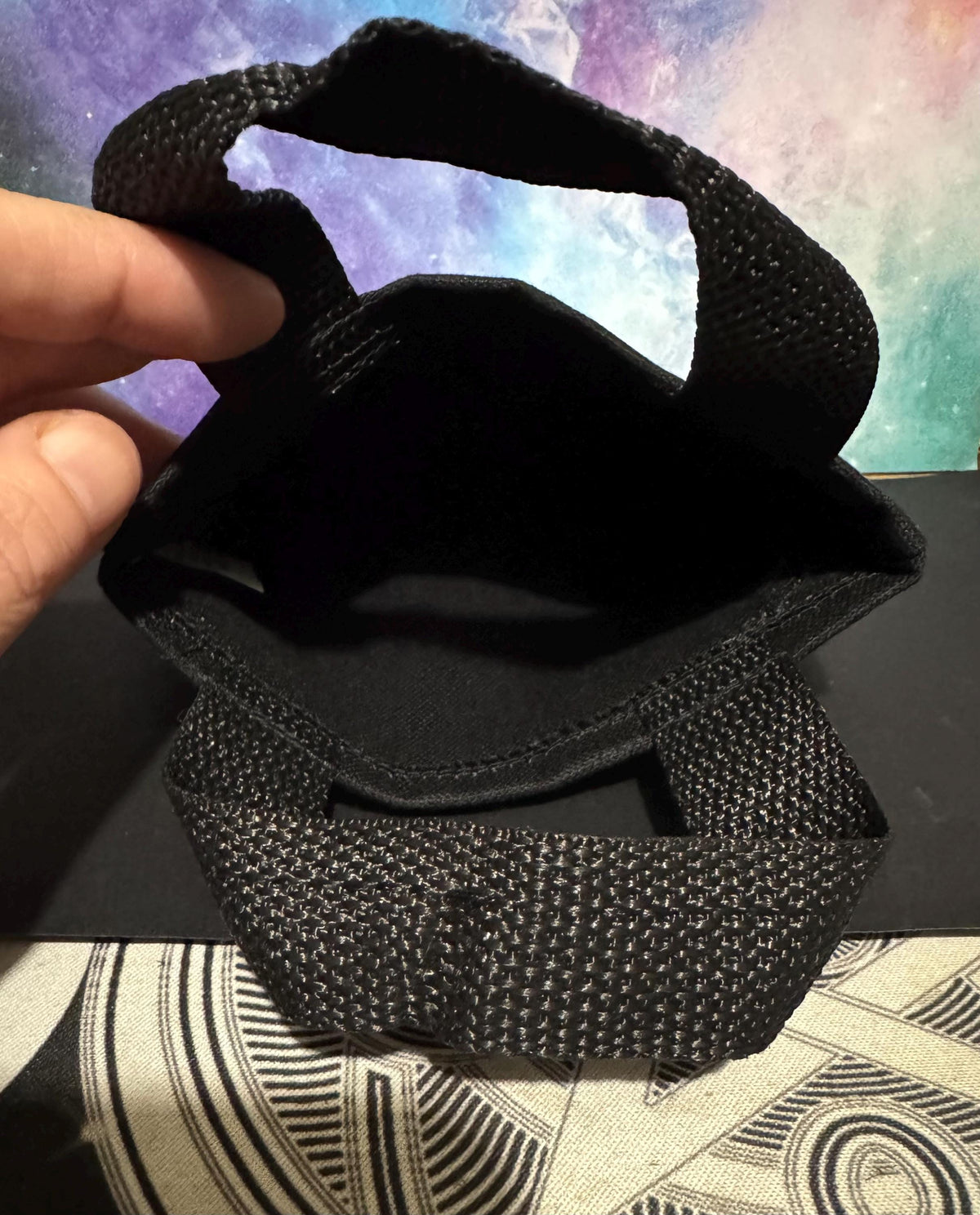 Mini Canvas Tote Bag with Sublimnation Decal - Black